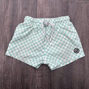 Mint Checkered Kids Shorts